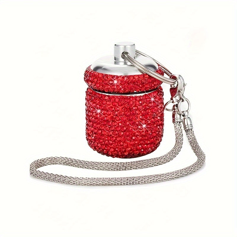 Portable Golden Pill Box Water Drill Keychain Travel Waterproof Storage