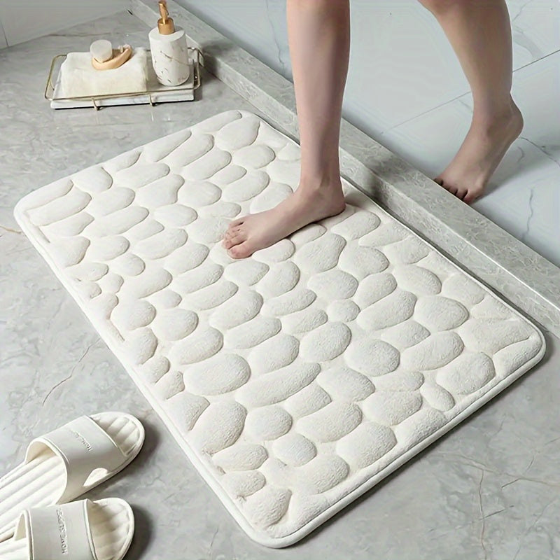 Coral Fleece Bath Mat Non-Slip PVC Backing Quick-Drying Machine Washable 40x60 cm