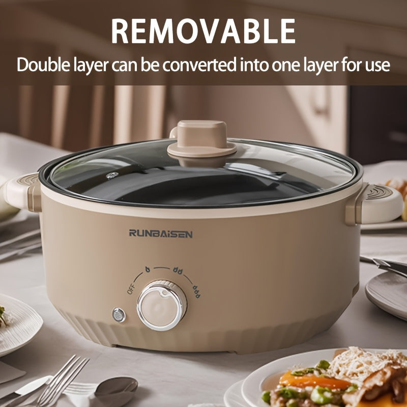 Elektr Wok va Bug'lamchi, Non-Stick Qozon, Oila yig'ilishlari va Yotoqxona uchun Ideal, Bardoshli Qurilish.