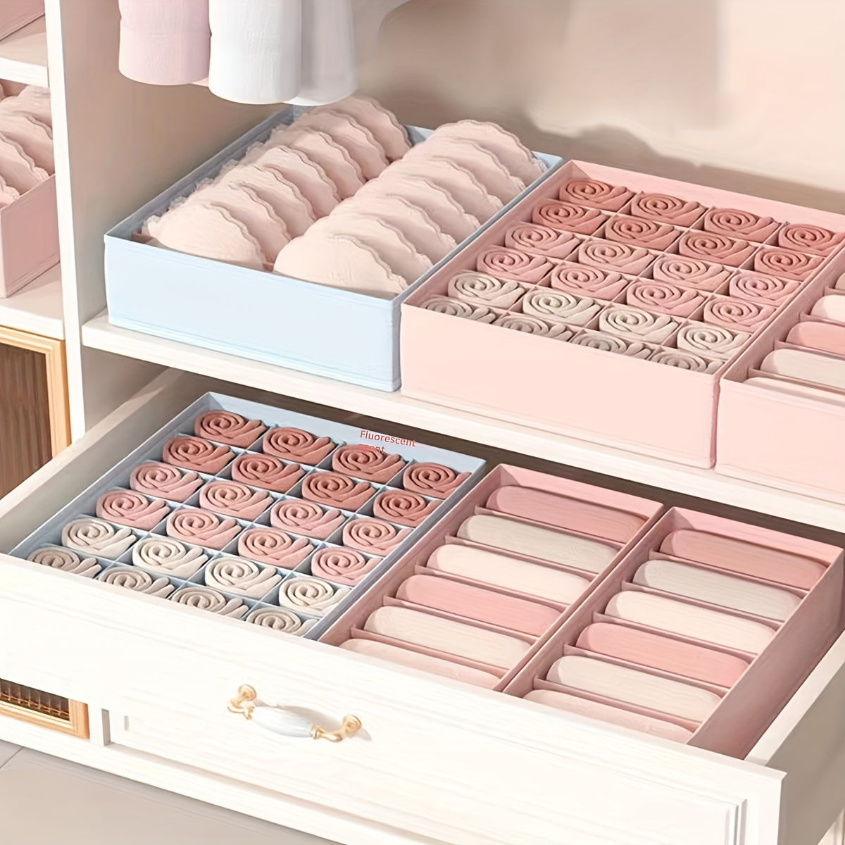 Multi-Grid Storage Baskets for Underwear Bras Socks Clothes Space Saving Organizer