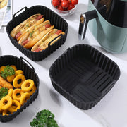 Qayta ishlatiladigan Silikon Havo Fryer Liner 20.32cm, 4-7 QT uchun, yopishqoq bo'lmagan pech, mikroto'lqinli pech uchun xavfsiz