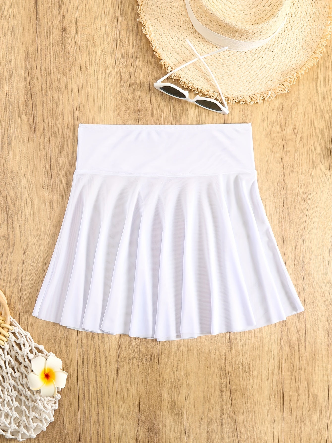 Falda de playa transparente de cintura alta para mujer, para trajes de baño y ropa de vacaciones