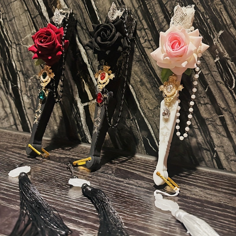 Black Lace Handheld Fan for Women Summer Party and Dance