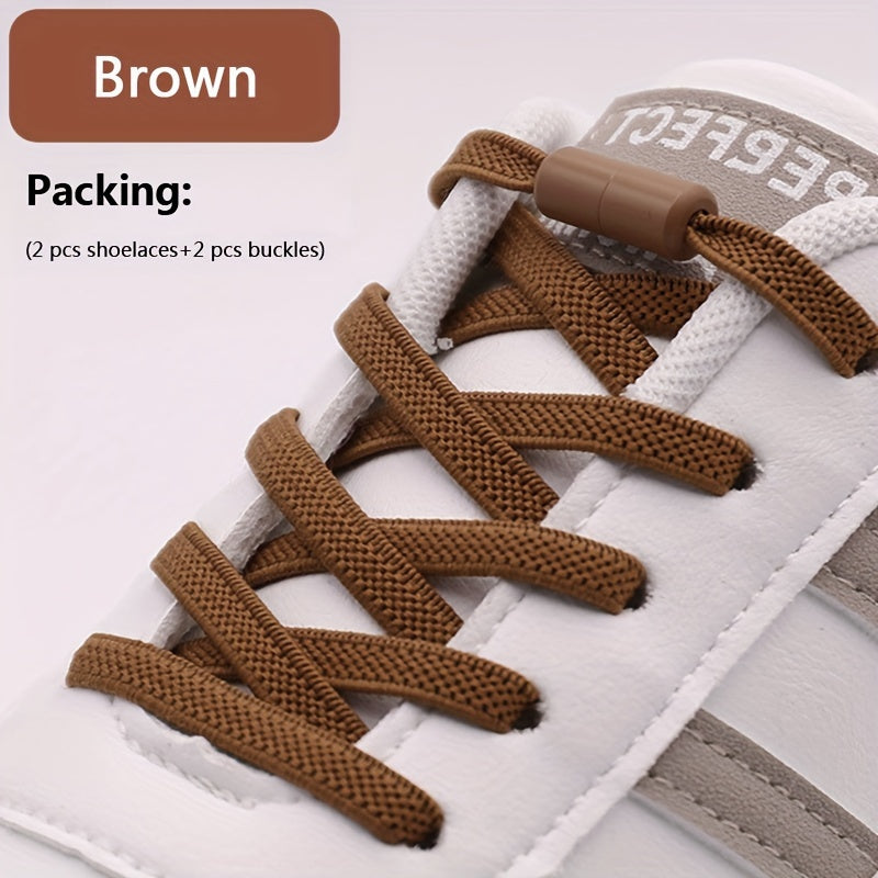 Uniseks elastik No-Tie oyoq kiyimlari rang-barang Lazy Shoe Flat Laces for Sneakers