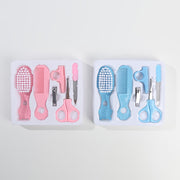Juego de 6 artículos de cuidado para bebés en una caja con peine, cortaúñas, tijeras, lima de uñas y cepillo