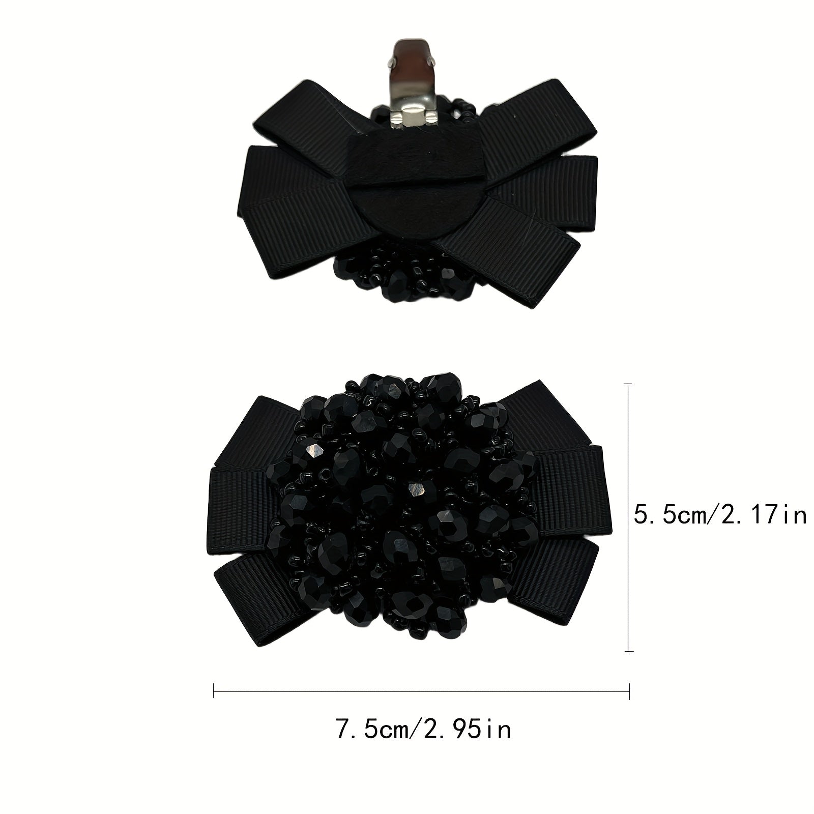 Women Beaded Bow Shoe Clips Detachable Sparkling Multicolor Shoe Accessories