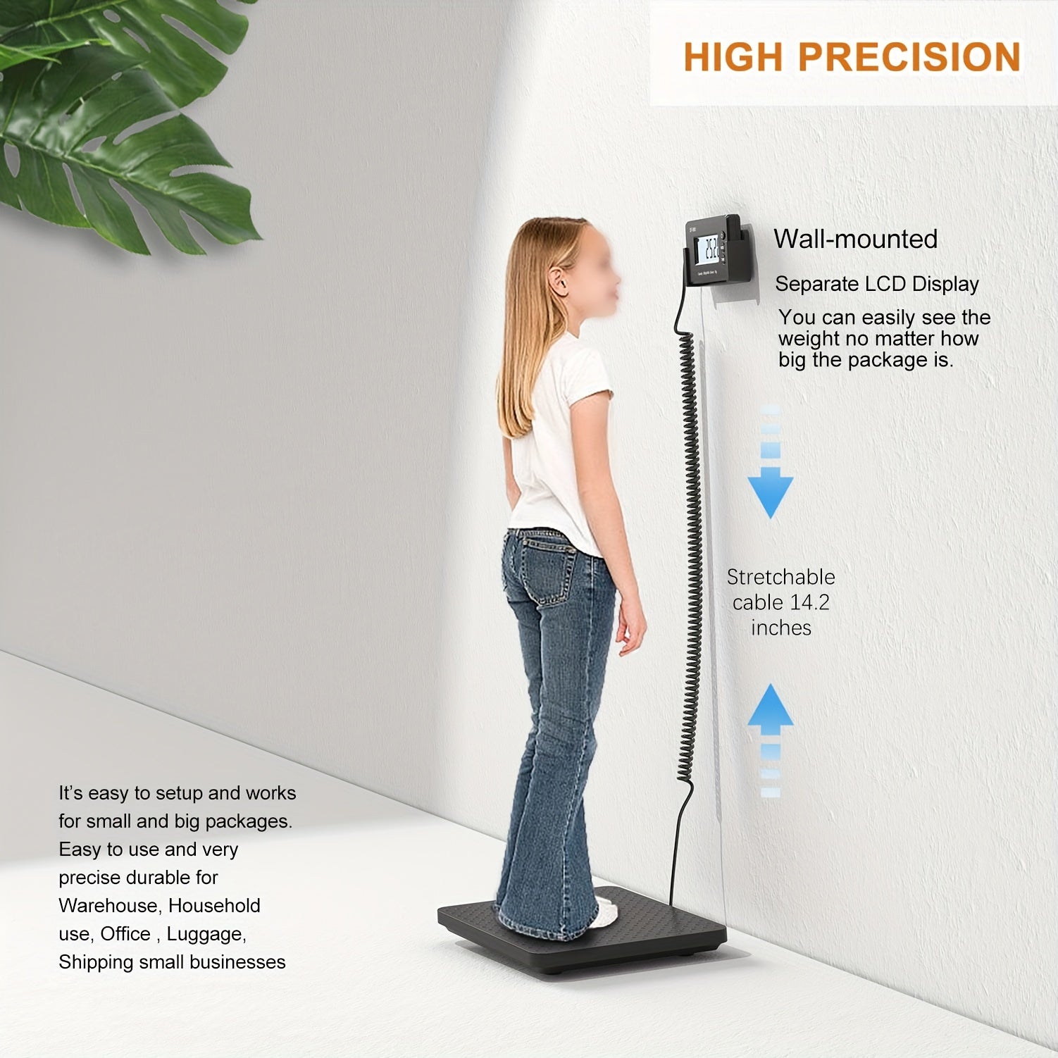 Цифровые почтовые весы с грузоподъемностью 200 кг, с большим ЖК-дисплеем, противоскользящей платформой из ABS и автоматической установкой нуля