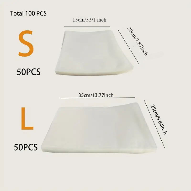 2 размера пакетов для хранения продуктов для домашнего использования