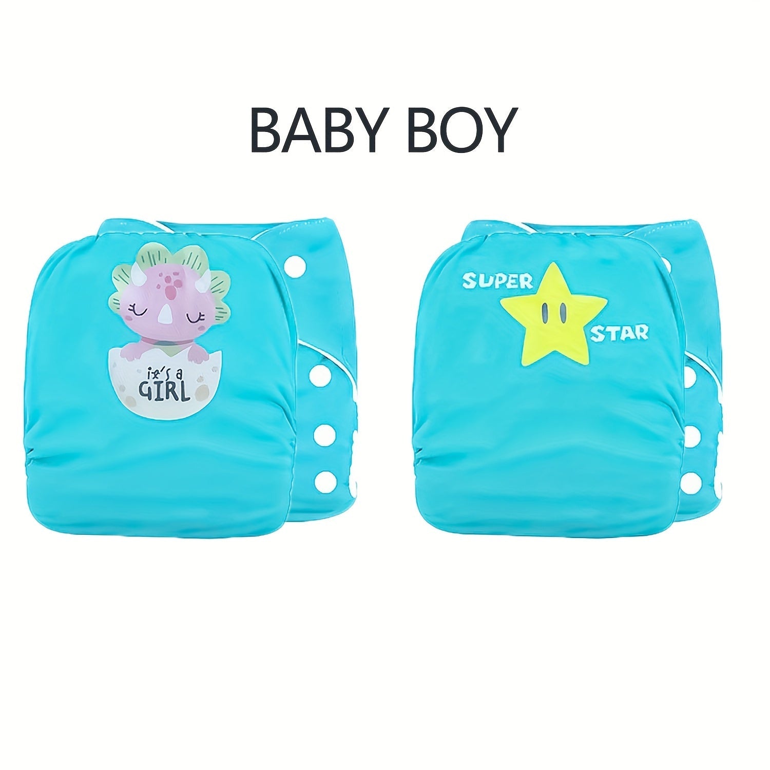 Qayta ishlatiladigan mato o'quv shartlari 2-to'plam bolalar uchun suv o'tkazmaydigan sozlanadigan snap