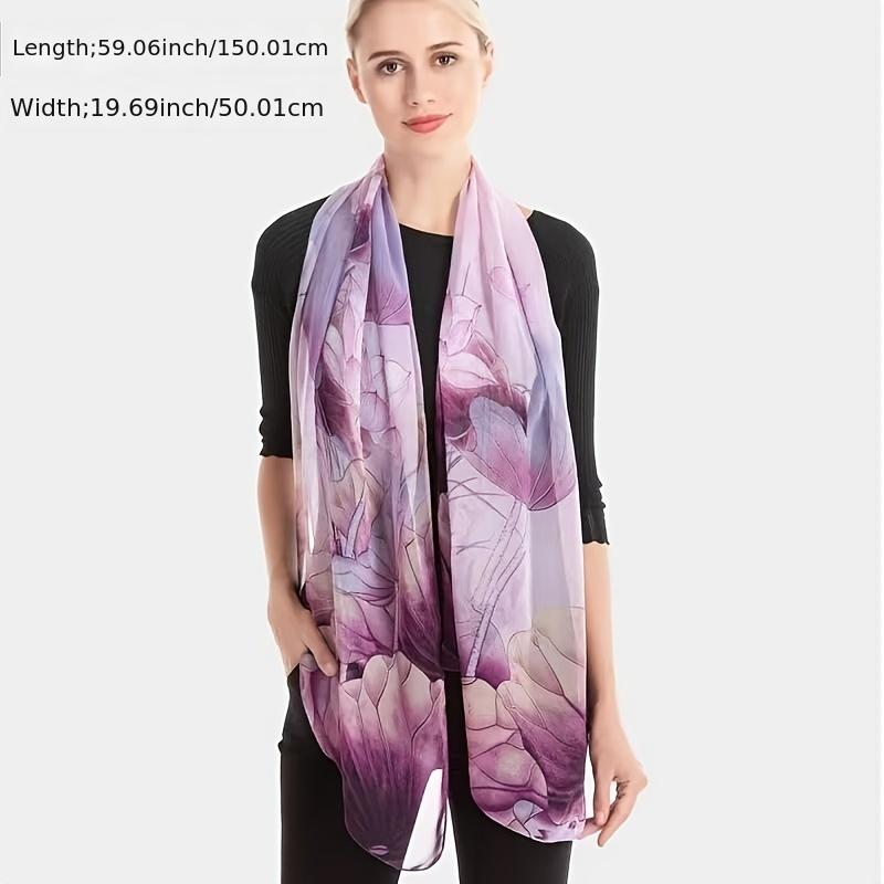 Women’s Printed Chiffon Scarf Soft Breathable Travel Shawl