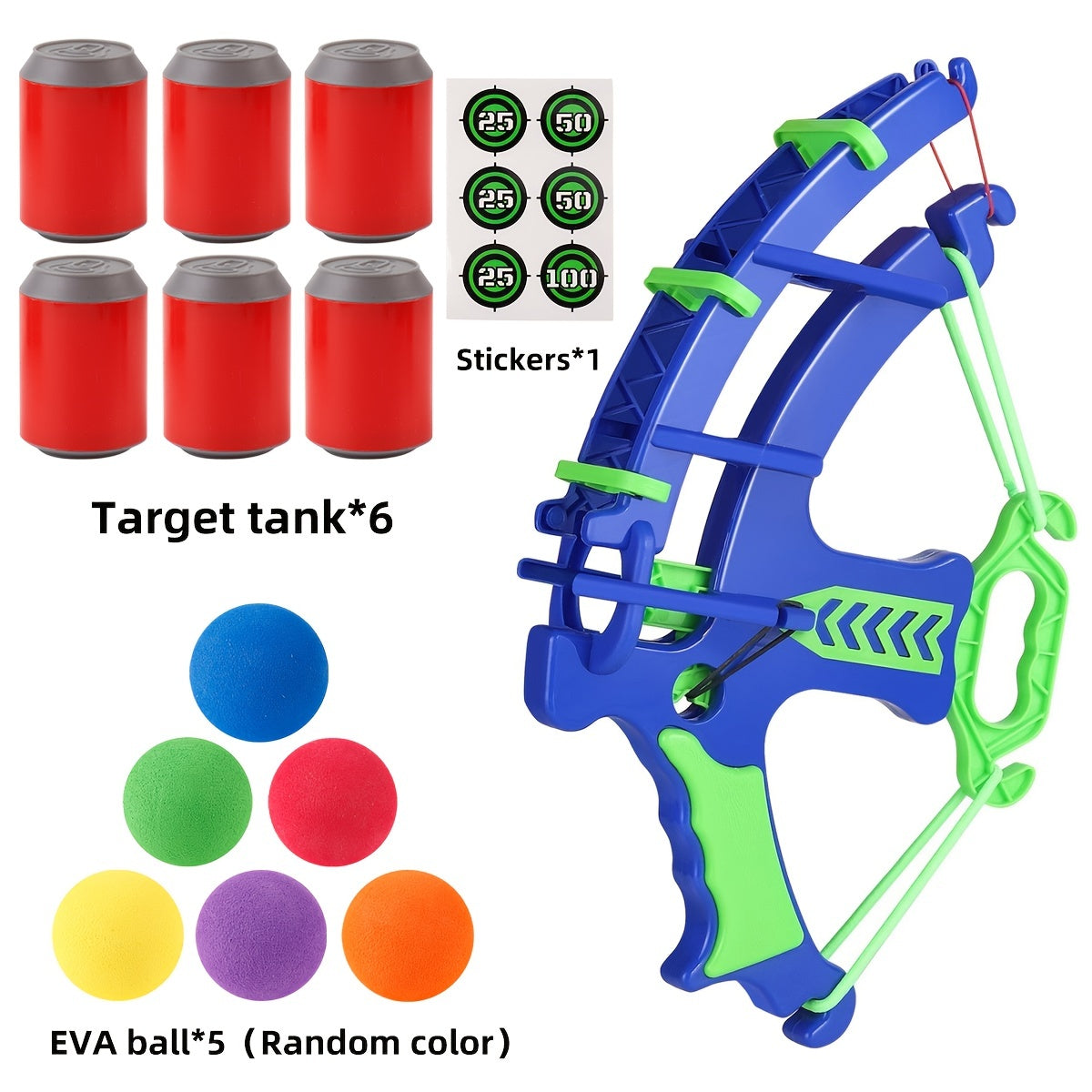 Set of 6/12 Blue Bow and Arrow Shooting Game Toys for Kids Educational Soft Bullet Target