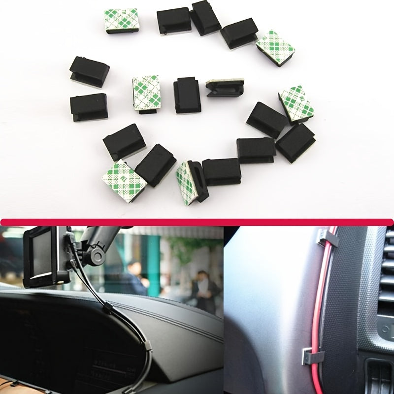 20 piezas de clips autoadhesivos para organizar cables de coche, sujetadores y abrazaderas de fijación