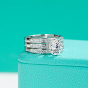 Women's Moissanite Ring Set 18K Gold Plated Sterling Silver 2 5 10 Carats