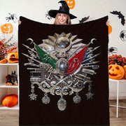 Плед из фланели с цифровым принтом в стиле аниме, герб Османской империи для дома, офиса, автомобиля, кемпинга