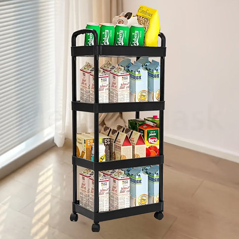 Rolling Storage Cart with Wheels for Kitchen Bathroom Living Room Organization