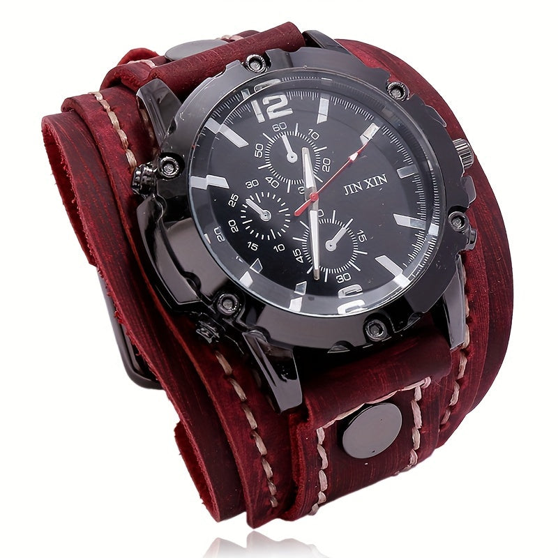 Men's Retro Style Casual Watch with Punk Vintage Design