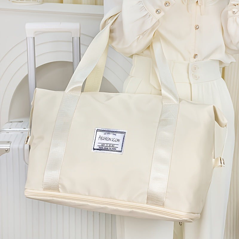 Women's Polyester Duffel Bag Set with Toiletry Bag Shoe Compartment Wet Pocket and Multiple Compartments