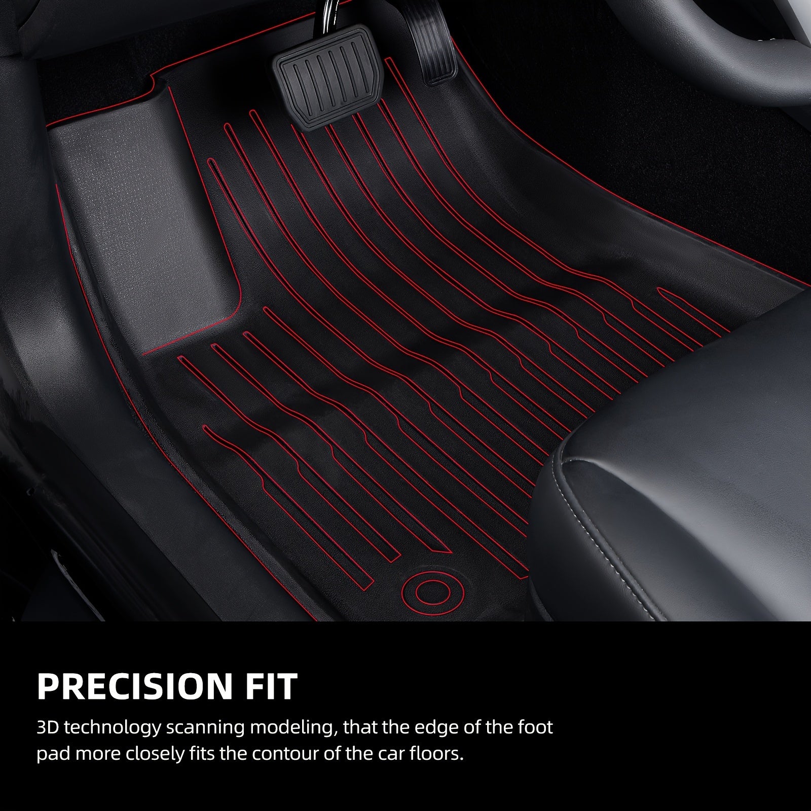All-Weather TPE Floor Mats for Tesla Model Y Full Set Durable Liners