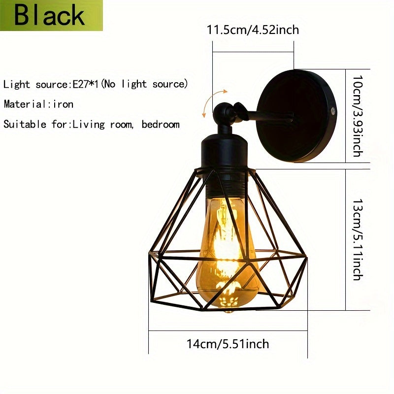 Lámpara de pared industrial negra con brazo ajustable y base E27 para dormitorios, cocinas y pasillos