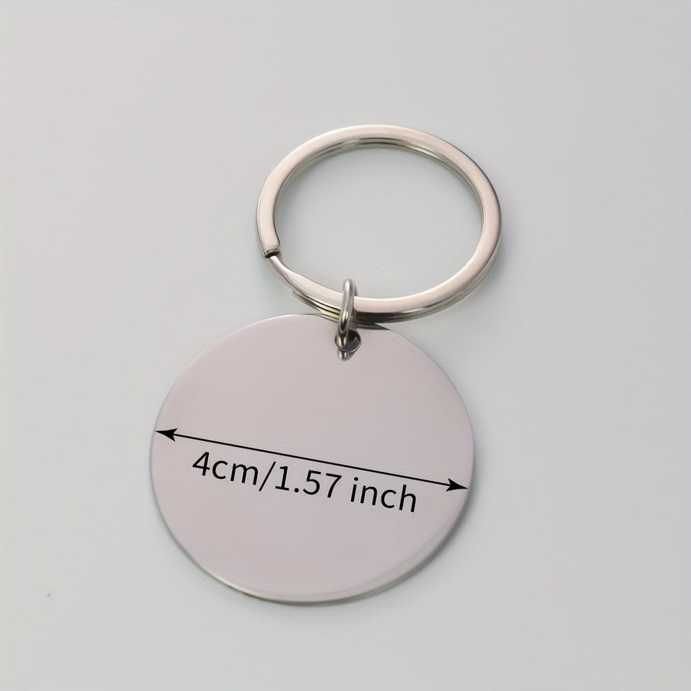 Set of 10 Double-Sided Stainless Steel Laser-Engraved Keychains with Dog Name and Info