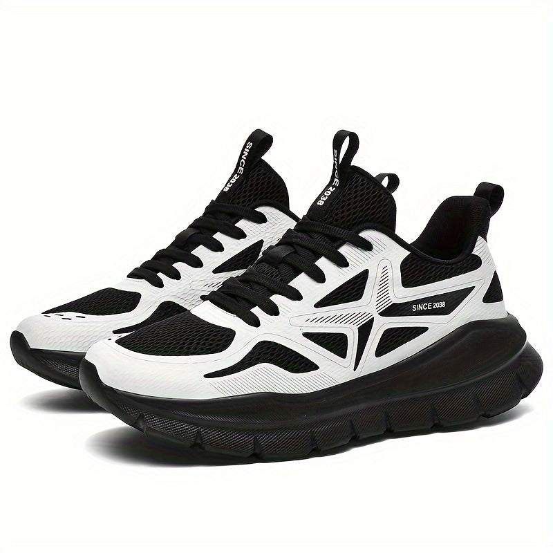 Men's Fabric Sneakers for Running Casual and Outdoor Use Shock Absorbing Solid Color Low Top