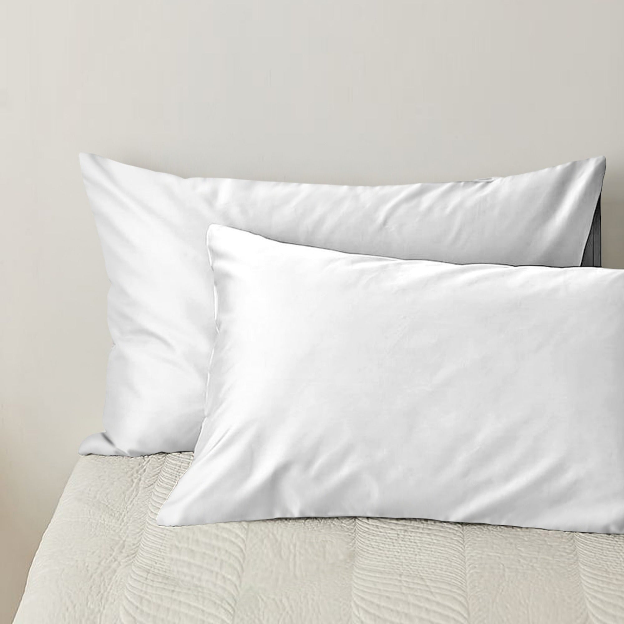 White Pillowcases Set Soft Breathable Cotton for Bedroom Guest Room Lounge Hotel