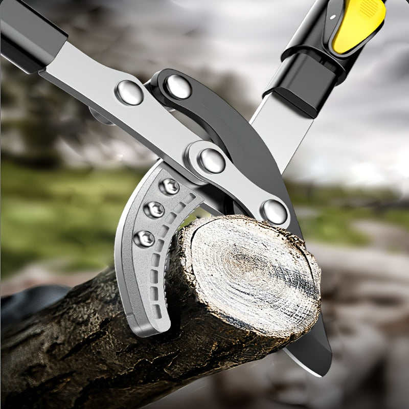 Telescopic Bypass Pruning Shears with Metal Body and Ergonomic Handle for Fruit Tree Branches