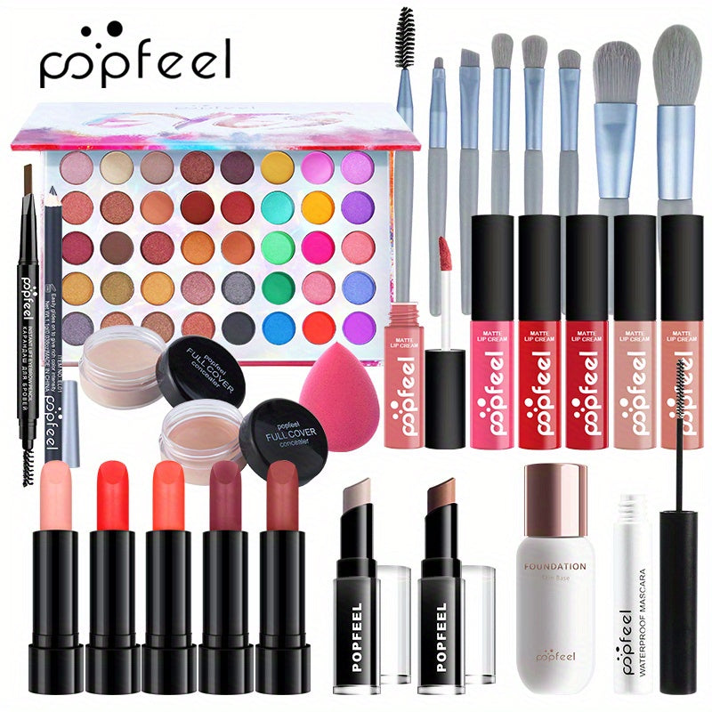 Women's Makeup Kit All-in-One Set With Eyeshadow Lipstick Brush