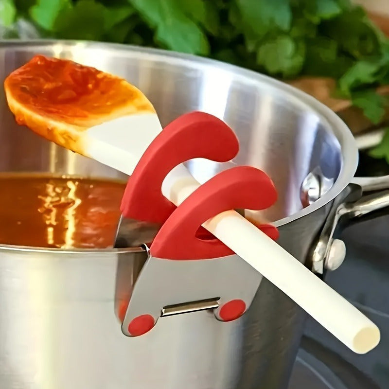 Stainless Steel Pot Side Clip with Soup Spoon Holder for Cooking and Food Service