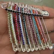 Set of 11 Colorful Rhinestone Brooches Pins for Women Sweaters Scarves Hats Jewelry