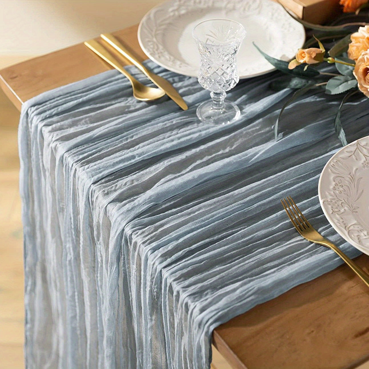 Camino de mesa de gasa de gasa para bodas, fiestas y decoración del hogar