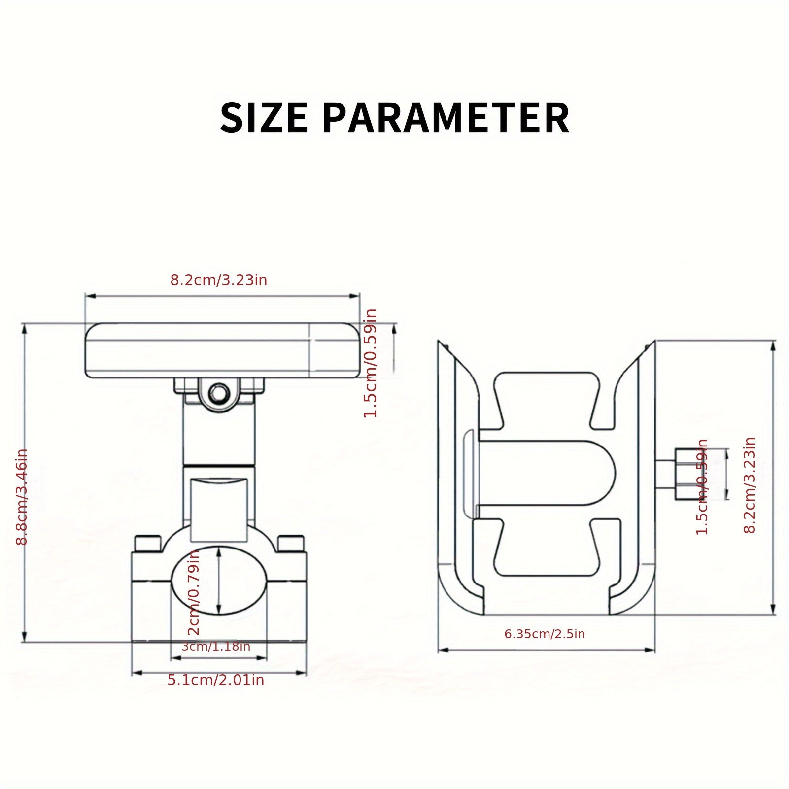 Universal Aluminum Motorcycle Phone Holder, Anti-Shake, 360° Adjustable Mount