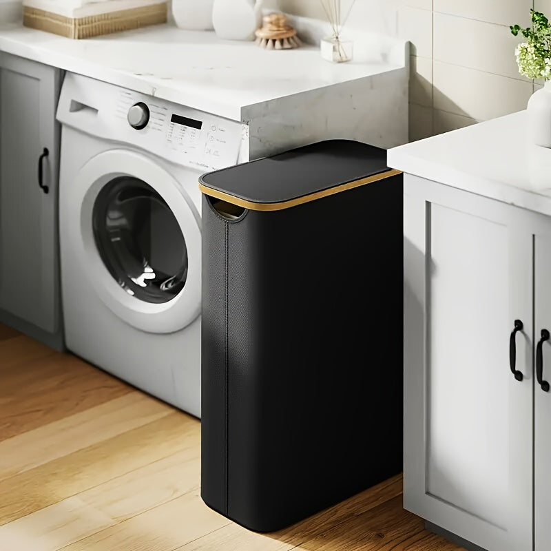 60L корзина для белья с крышкой, съемный внутренний мешок, ручки, складная корзина для хранения для спальни, ванной комнаты, общежития