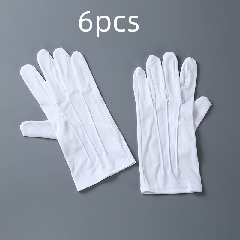 Unisex White Leather Gloves for Men and Women for Security Driving and Formal Wear