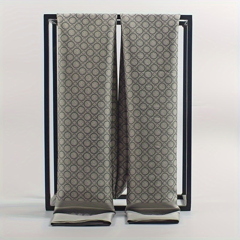 Men's Double Layered Scarf Soft Polyester Fashion Accessory Black