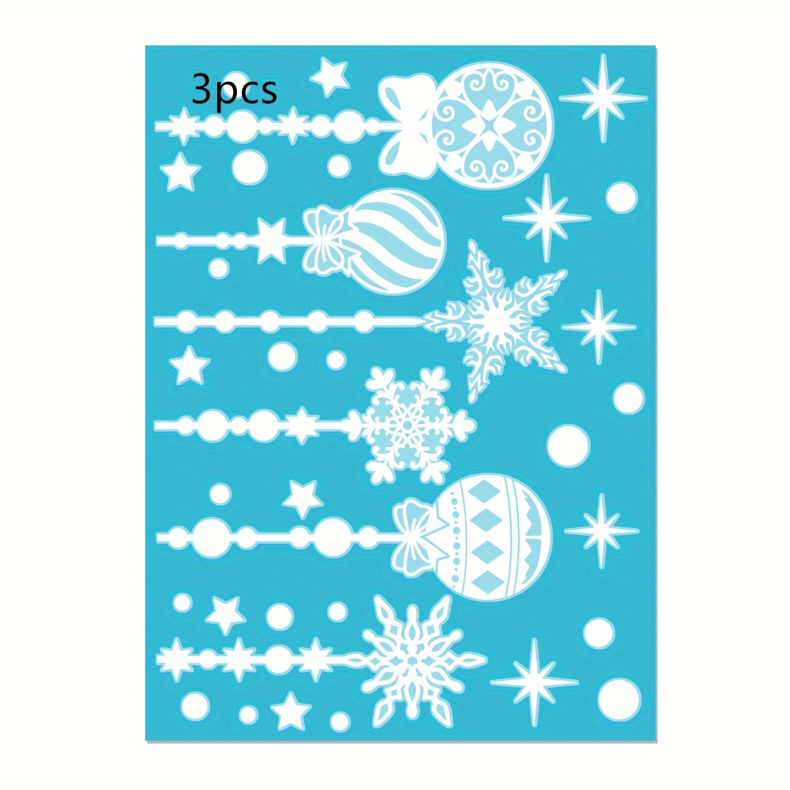 Festive Christmas Window Stickers Snowflakes Reusable Glow-in-Dark Decor