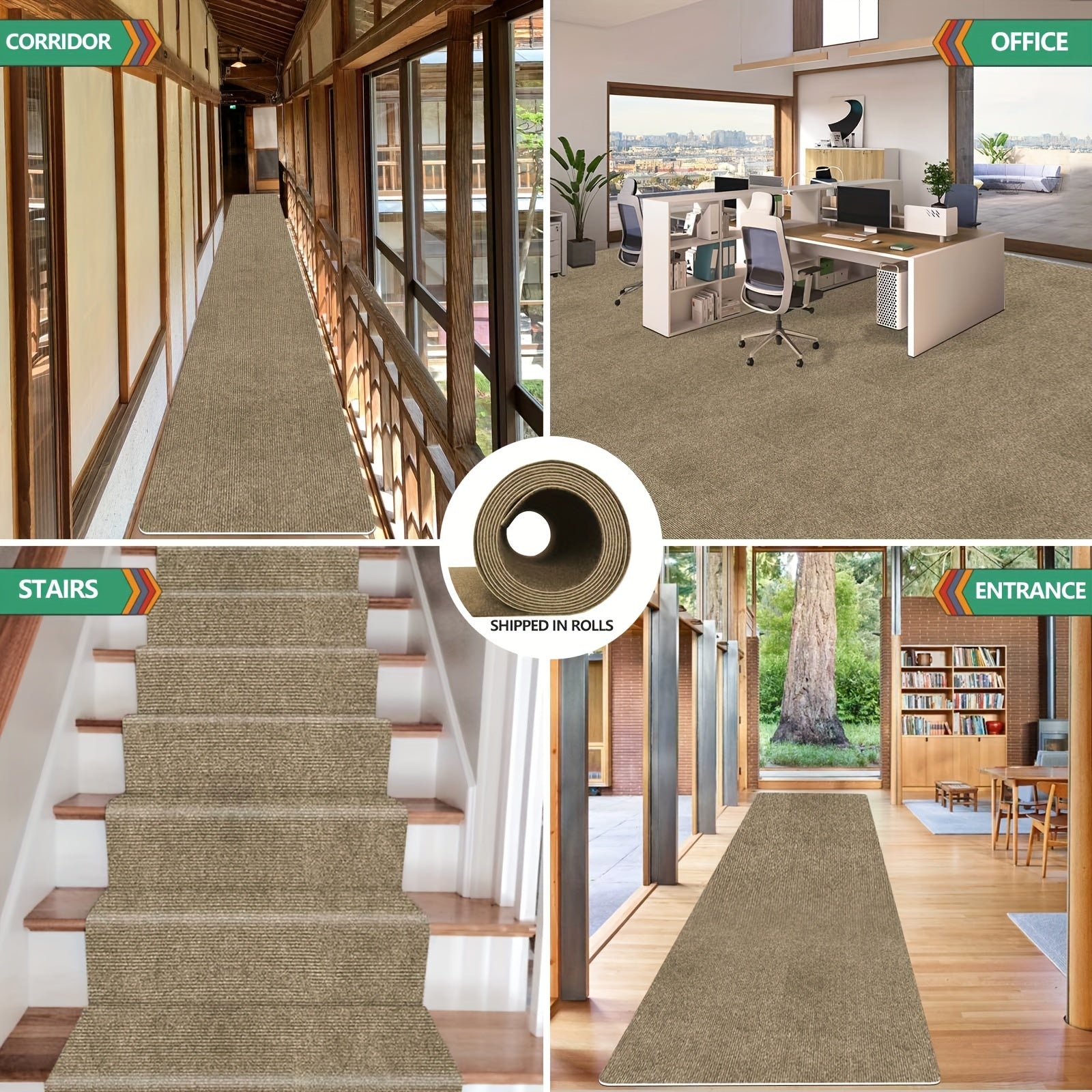 Qalin yuguruvchi gilam, yo'lni nishonlash va ko'rgazma ochilishlari uchun mukammal. Rojdestvo DIY loyihalari uchun yuvinish xonasi, koridor, oshxona va zinapoyalarda ideal. Mashinada yuvilishi mumkin va yog'och pollarda foydalanish uchun mo'ljallangan.