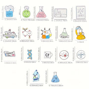 Set of 20 Enamel Science Cartoon Brooches Chemistry Badge Lab Coat Accessories