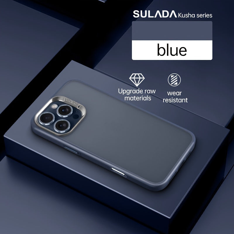 Luxury Matte Electroplated Phone Case for iPhone 16 Pro Max Solid Color Full-Body Protection