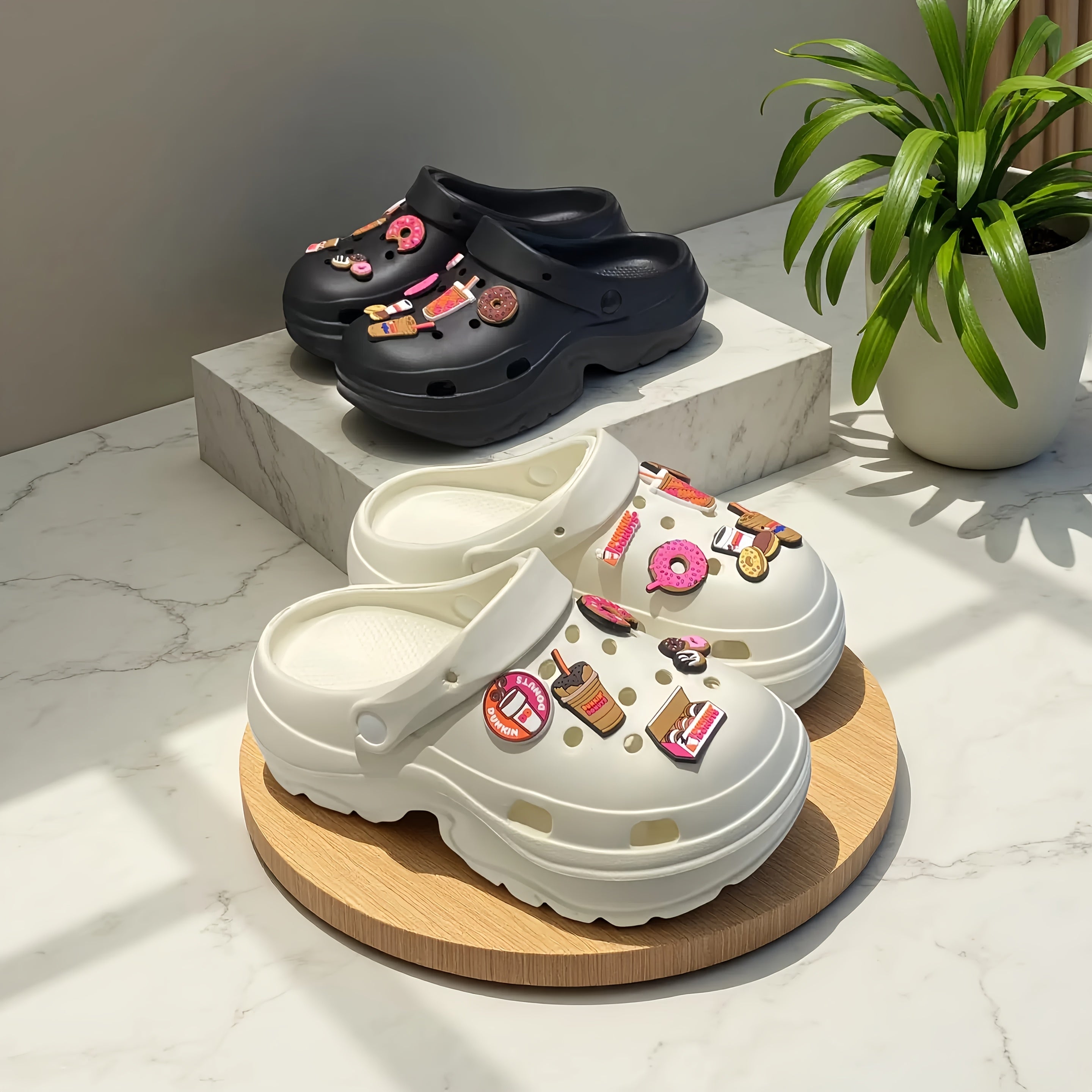 Girls Summer Sandals EVA Slip-On Donut Accessories Casual Comfort