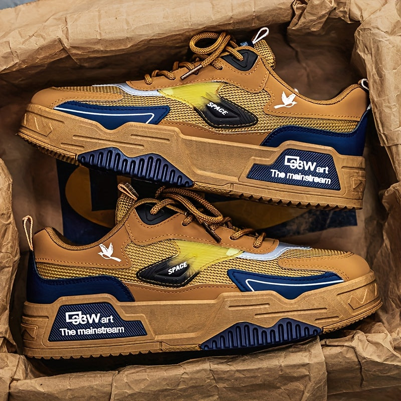 Zapatillas de skate de color sólido para hombre, de caña baja, con cordones, calzado casual