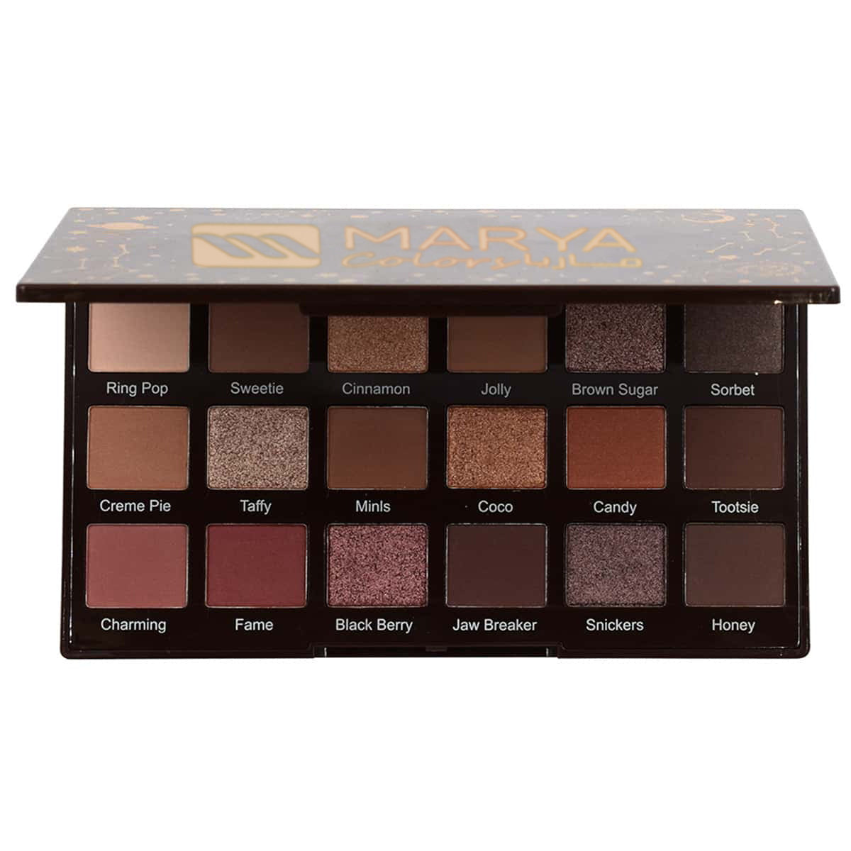 18-Color Waterproof Eyeshadow Palette Shimmery Brown Makeup