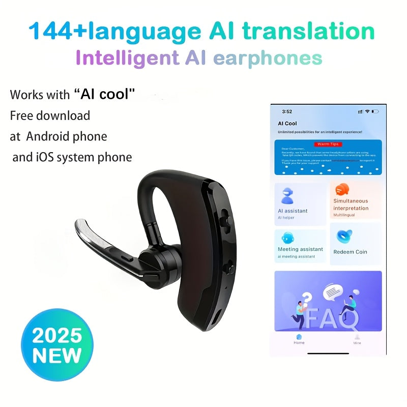 Wireless AI Translation Headphones with Real-Time Bilingual Translation 144+ Languages