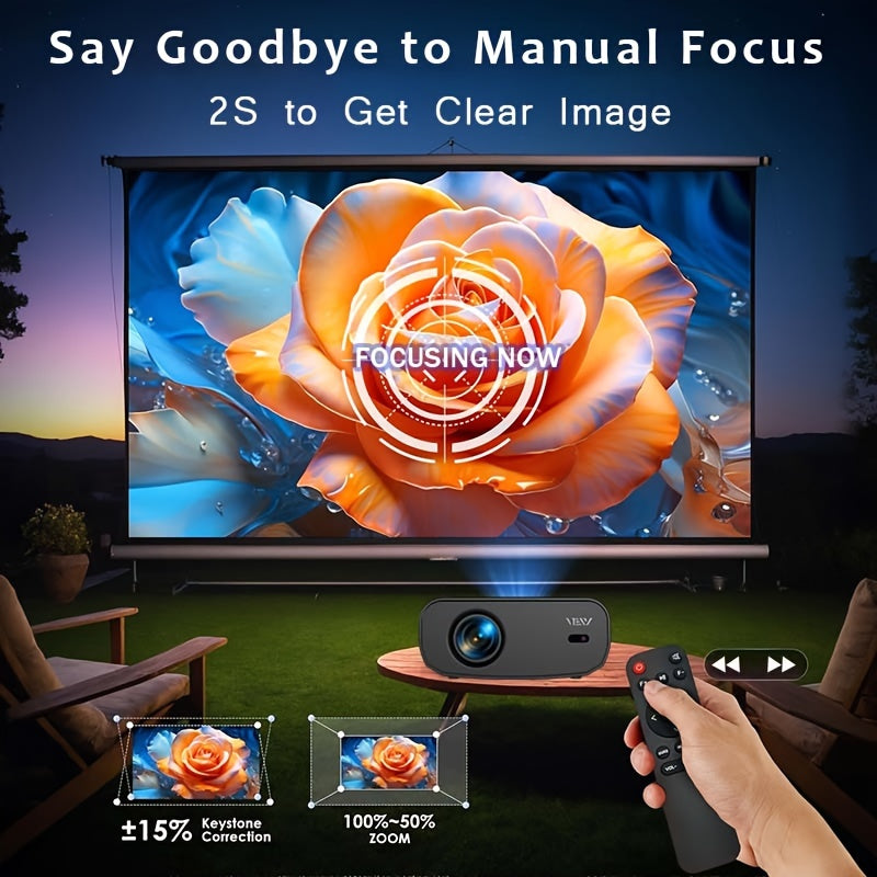 1080P Full HD WiFi Projector for Home Theater Up to 7.62m Display