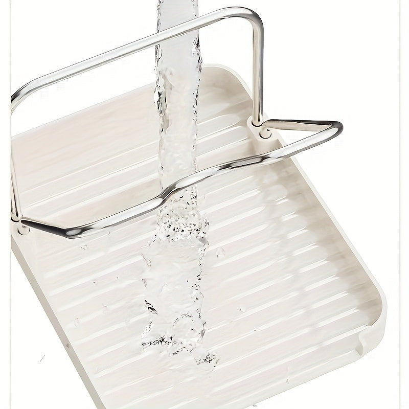 Double Layer Pot and Utensil Holder with Drainage, Durable ABS Kitchen Organizer