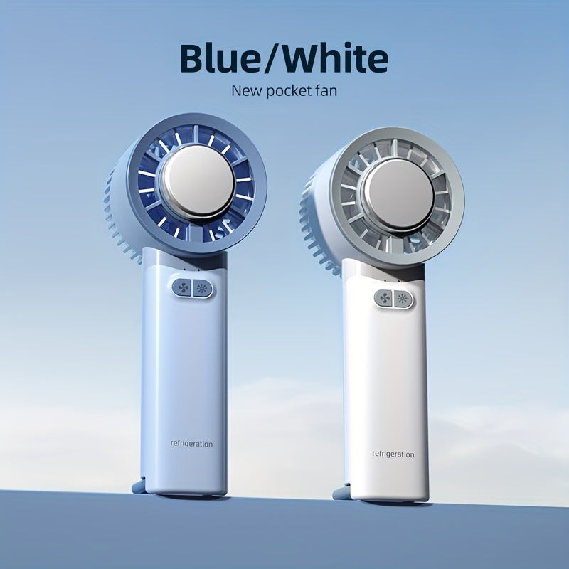 Portable Handheld Fan with USB Rechargeable Wearable Design for Indoor Outdoor Use