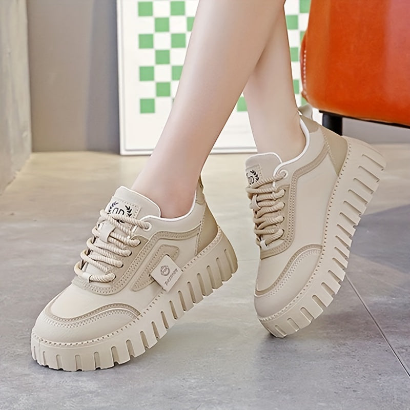 Women's Casual Sneakers Low Top Lace-Up Lightweight Rubber Sole Fabric Insole All-Season