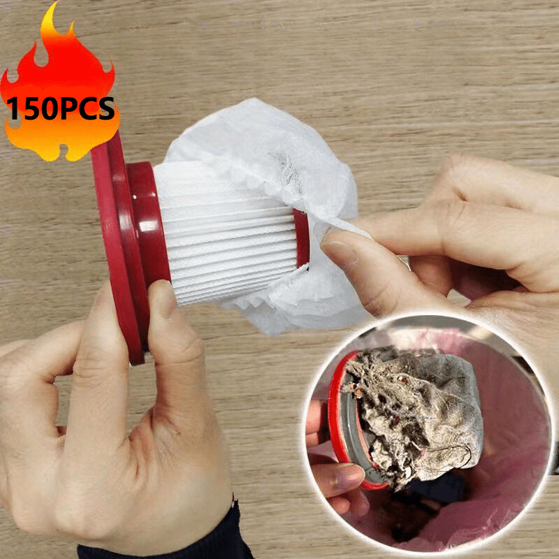 150-Pack Disposable Upright Vacuum Filters Washable Non-Woven Polyester