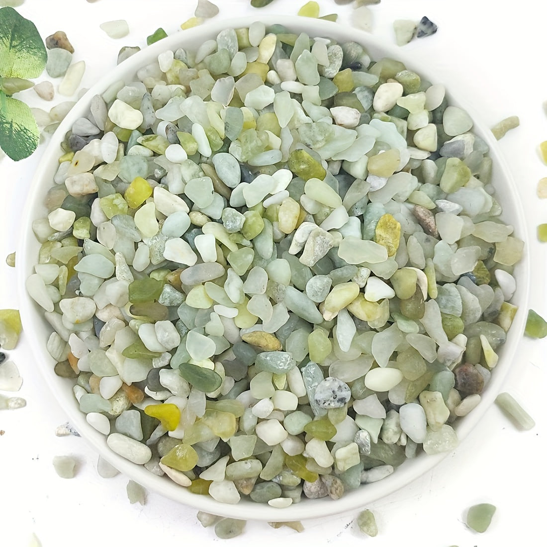 Green Crystal Pebbles for Landscaping Aquarium Gravel Home Decoration 1LB 450g