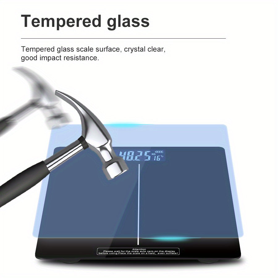 Digital Bathroom Scale 181kg Capacity LED Display Auto Power On Overload Indicator Plastic